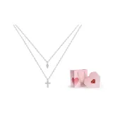 Double-Layer Cross Necklace+Valentine's Day Box