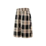 Khaki Plaid-Shorts