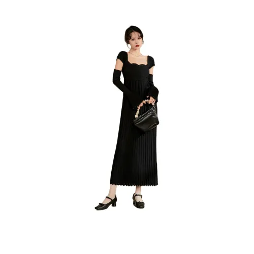 DESIGNER UNCLE 블랙 여성 반팔 원피스