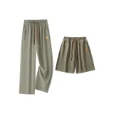 Army Green Ice Silk+Shorts