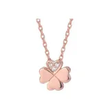 Heart Four-Leaf Clover Necklace[Rose Gold]