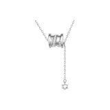 Necklace-Silver White (Extended Length Chain, 50cm)