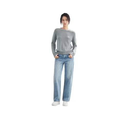 MIHUANG 미디엄 그레이 여성 캐시미어 스웨터