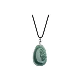 Jadeite Blue Water Ruyi Necklace-Black Cord Style