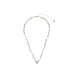 Green Butterfly Silver Necklace