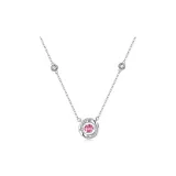 [S925 Silver]3 Seconds Heartbeat Necklace-Pink Diamond