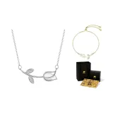Silver Necklace+Gold Bracelet