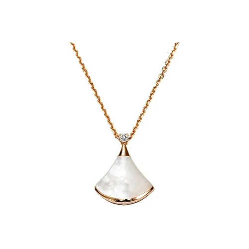 BVLGARI Divas' 드림 시리즈 18K 로즈 골드 목걸이 남녀공용 화이트