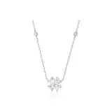 Heart Four-Leaf Clover Necklace-925 Sterling Silver Dreamy White