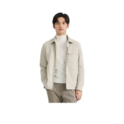 지오지아 아이보리 화이트 남성 다운 재킷