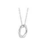Geometric Circular Ring Necklace-Silver