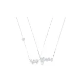 Silver Floral Necklace+Floral Beaded Necklace