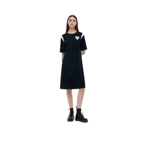 GOELIA 00B 블랙 여성 반팔 원피스