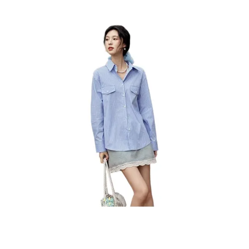 MISHOW 블루 여성 셔츠