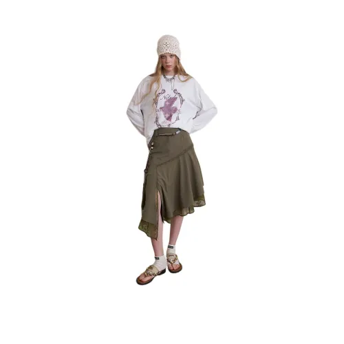 DIDDI MODA 여성 캐주얼 롱 스커트