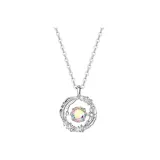 925 Sterling Silver, Heartbeat Guardian Necklace, Round Zircon