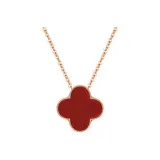 Four-Leaf Clover Necklace-Red S999