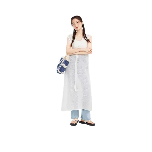 프라그먼트 아이보리 여성 민소매 원피스