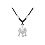 Sterling Silver Fortune Peaceful Lock-Black Cord