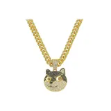 Gold Full Rhinestones Puppy Necklace