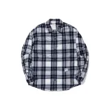 Ink Blue Ecru Plaid