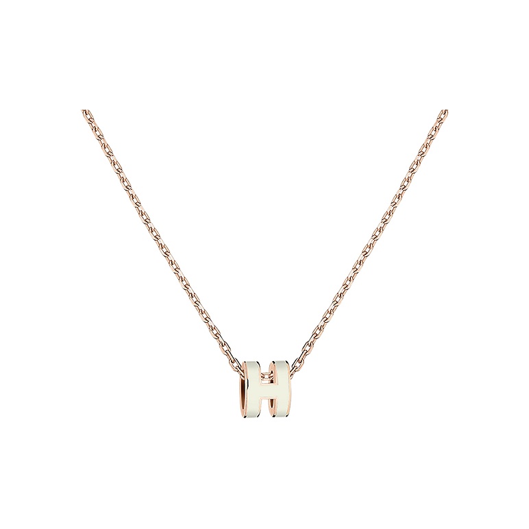 アクセサリー HERMES POP H white pinkgold HERMES POP H Collection Rose Gold Plated Necklaces Women's