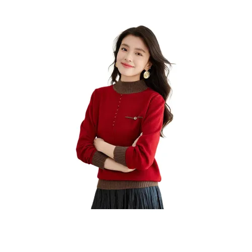 CARBAMMI 버건디 여성 스웨터