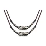 Black White 9 Eye Agate Dzi Bead Horizontal[1 Pair]