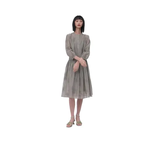 VGRASS STUDIO 셀라돈 여성 긴팔 원피스