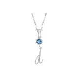 Plain Chain+Pendant+Crystal Diamond Blue+Letter D