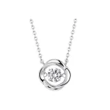 925 Sterling Silver, Lucky Heart Necklace, White Zircon