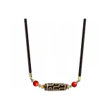 9 Eye Dzi Bead+Cinnabar Six-Character Mantra