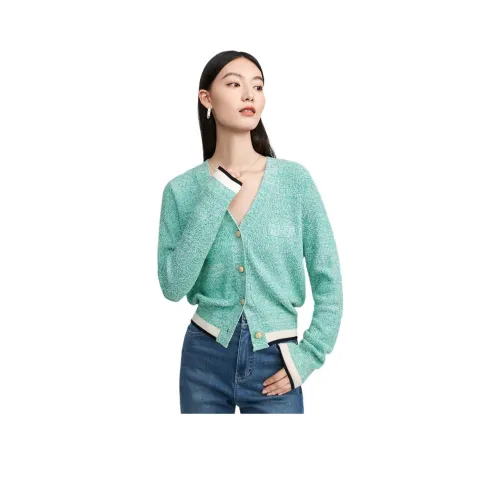 DESIGNICE 터콰이즈 여성 스웨터