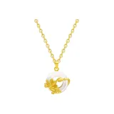 Lotus Pendant Necklace & 18K Gold Chain