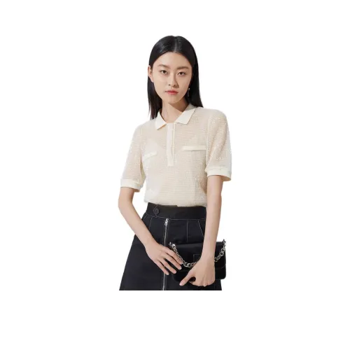 VIZAVIZA 펄 화이트 여성 티셔츠