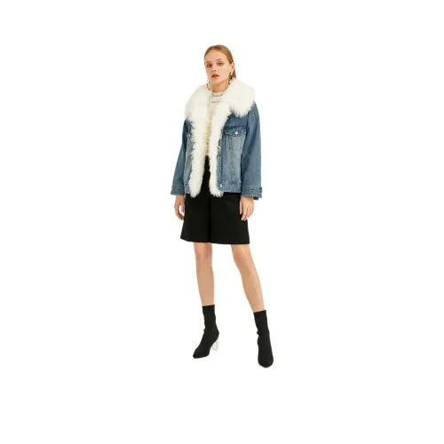 DESIGNICE 데님 블루 여성 데님 자켓