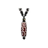 Red White 9 Eye Dzi Bead