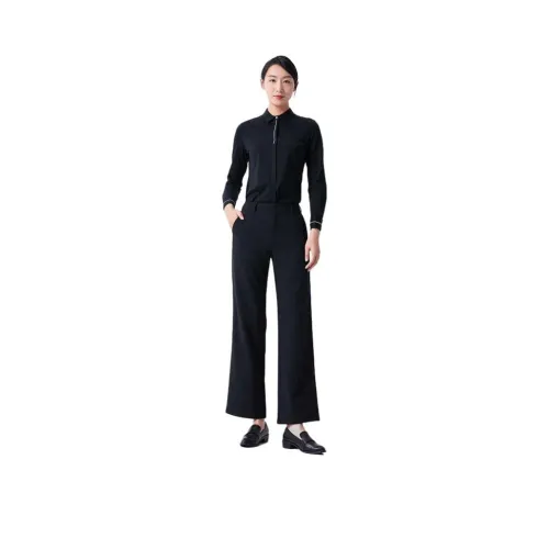 DEGRE ZERO 블랙 여성 캐주얼 팬츠