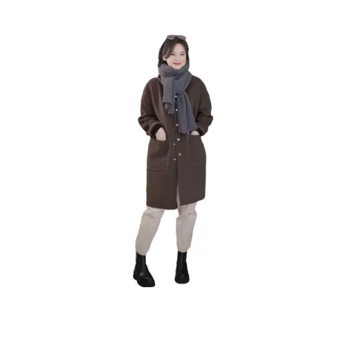 RUIENCO. 모카 색상 여성 코트