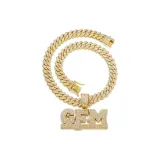 Gold Full Rhinestones Letter Necklace