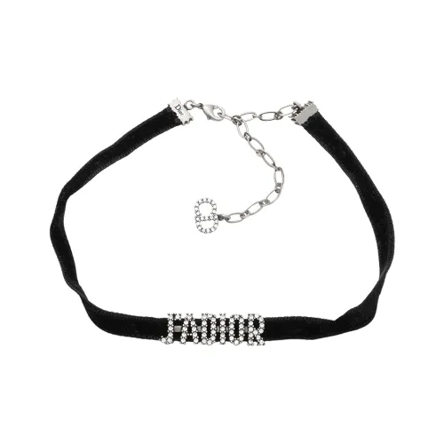 DIOR J'Adior 인조 크리스탈, 금속 팔라듐 목걸이 여성
