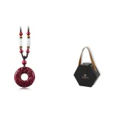 Red Peaceful Buckle Necklace+Exclusive Black Gold Box