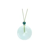 Jadeite Peaceful Buckle Necklace (Green Cord)