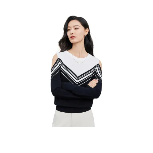DESIGNICE 블랙 화이트 여성 니트웨어