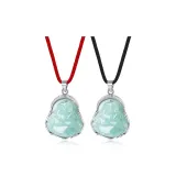 Jadeite Buddha Red Black Cord 1 Pair