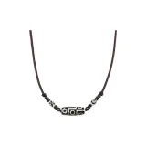 Black White 9 Eye Dzi Bead Necklace