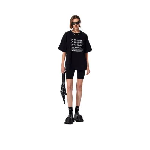 MEFUR 블랙 Cracked 프린팅 여성 티셔츠