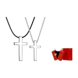 S925 Cross Necklace 1 Pair-Heart Box