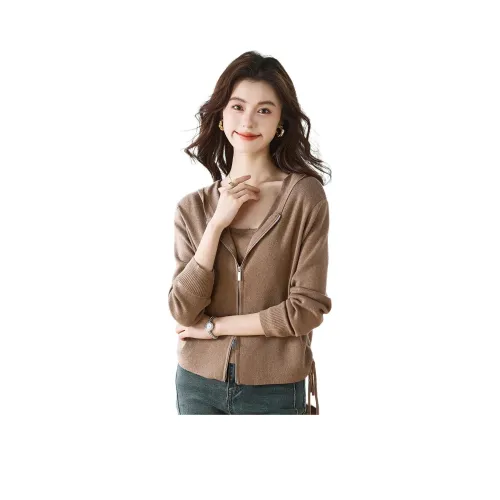 CARBAMMI 커피 색상 여성 니트웨어