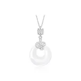 Agate Serpent Blessing Necklace-Silver